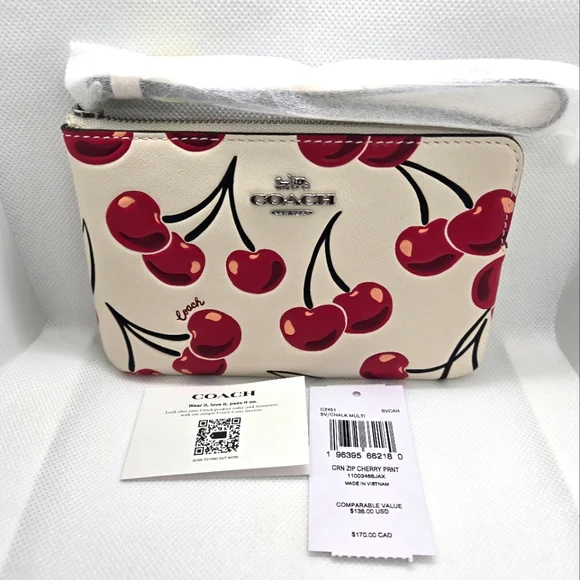 Coach Cherry Print Wristlet - Picture 4 of 5